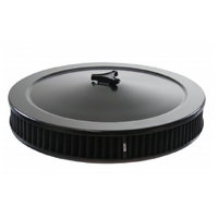 ALL BLACK AIR CLEANER FILTER ASSEMBLY 14 X 2 RECESSED BASE 5 1/8TH HOLLEY 