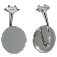 CHROME RETRO STYLE 4 INCH LONG ARM PEEP MIRRORS PAIR OF