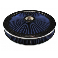 EXTRA FLOW BLUE AIR CLEANER FILTER ASSEMBLY 14 X 2 STANDARD BASE HOLLEY 5-1/8