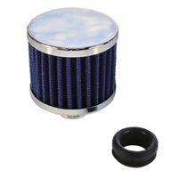 CHROME VALVE COVER OIL FILLER  BREATHER CAP BLUE ELEMENT PUSH ON V8 AND SIX 25 MM NECK