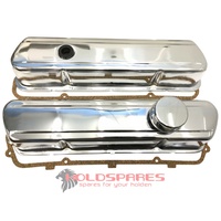 HOLDEN V8 253 308 CHROME ROCKER COVERS PLAIN WITH PUSH IN CAP