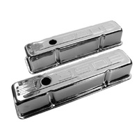 CHROME 350 LOGO VALVE COVERS SMALL BLOCK 283-400 1955-1979
