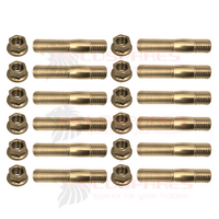 COMMODORE VL RB30  6 CYLINDER EXHAUST MANIFOLD STUDS AND FLANGE NUTS X 12