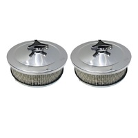 TWIN CHROME AIR CLEANER FILTER ASSEMBLYS 6 X 2 2-5/16 HOLDEN STROMBERG