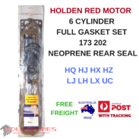 HOLDEN 173 202 RED MOTOR FULL GASKET SET NEOPRENE REAR SEAL HQ HJ HX HZ LJ LH LX