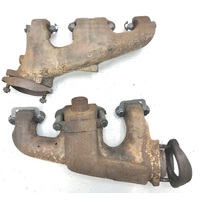 HOLDEN HQ HJ V8 253 308 USED CAST IRON EXHAUST MANIFOLDS COMPLETE WITH HEAT RISER BOLTS FLANGES
