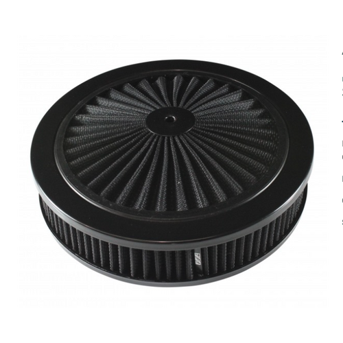 EXTRA HI FLOW BLACK AIR CLEANER FILTER ASSEMBLY 9X2 STANDARD  5 1/8TH HOLLEY BASE