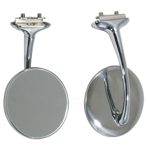 CHROME RETRO STYLE 4 INCH LONG ARM PEEP MIRRORS PAIR OF