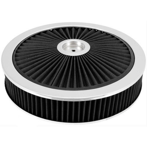 EXTRA FLOW BLACK AIR CLEANER FILTER ASSEMBLY 14X3 RECESSED BASE HOLLEY 5-1/8
