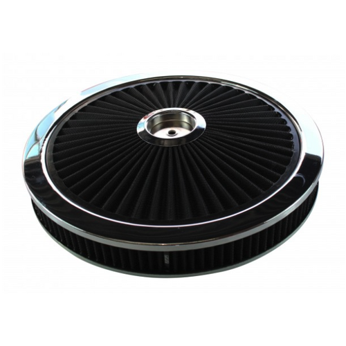 EXTRA FLOW BLACK AIR CLEANER FILTER ASSEMBLY 14 X 2 STANDARD BASE HOLLEY 5-1/8