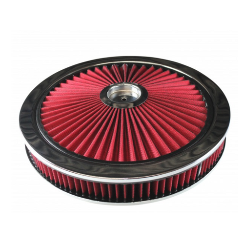 EXTRA FLOW RED AIR CLEANER FILTER ASSEMBLY 14 X 2 STANDARD BASE HOLLEY 5-1/8