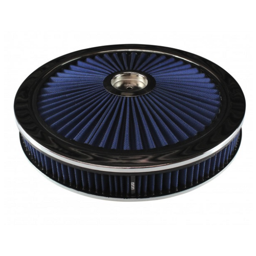 EXTRA FLOW BLUE AIR CLEANER FILTER ASSEMBLY 14 X 2 STANDARD BASE HOLLEY 5-1/8