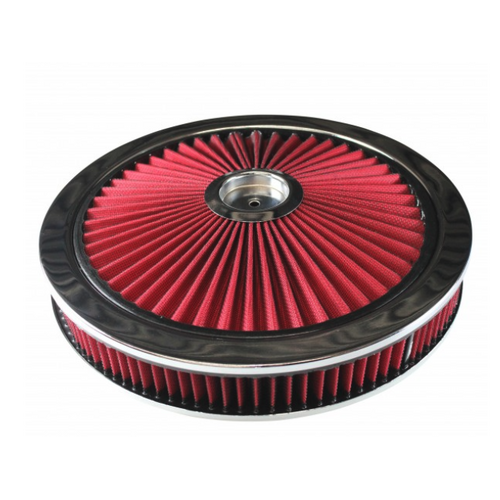 EXTRA FLOW RED AIR CLEANER FILTER ASSEMBLY 14 X 2 RECESSED BASE HOLLEY 5-1/8