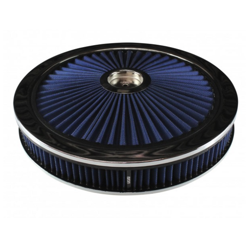 EXTRA FLOW BLUE AIR CLEANER FILTER ASSEMBLY 14 X 2 RECESSED BASE HOLLEY 5-1/8