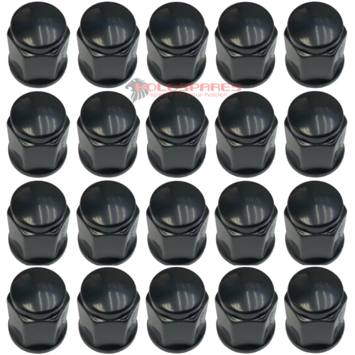HOLDEN AND TORANA NEW BLACK TAPERED MAG WHEEL NUTS LC LJ LH LX UC HQ HJ HX HZ WB 