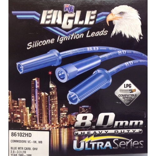 HOLDEN WB 3.3 2850 BLUE MOTOR 8MM EAGLE HEAVY DUTY ULTRA SERIES LEADS