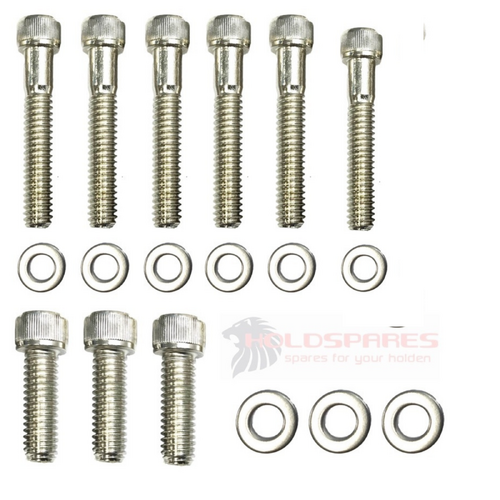 HOLDEN 6 CYLINDER TIMING COVER AND WATER PUMP STAINLESS SOCKET HEAD BOLT SET RED BLUE BLACK 149 179 161 186 173 202 2850 3300