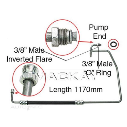 COMMODORE VH VK 6 CYLINDER WITH AIR PUMP POWER STEERING HIGH PRESSURE HOSE 