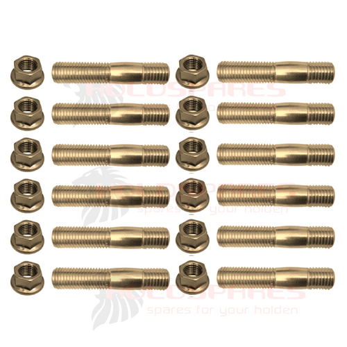 COMMODORE VL RB30  6 CYLINDER EXHAUST MANIFOLD STUDS AND FLANGE NUTS X 12