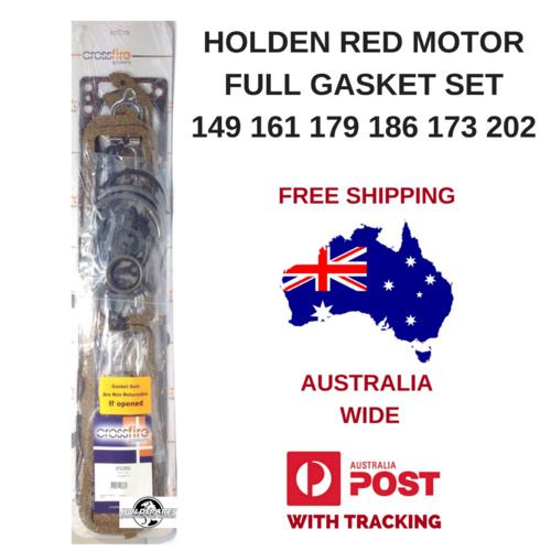HOLDEN RED 6 CYLINDER MOTOR FULL GASKET SET 149 161 173 179 186 202 ROPE REAR SEAL