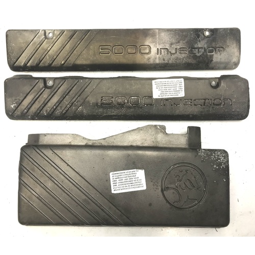 HOLDEN 304 V8 EFI USED FUEL RAIL AND THROTTLE BODY COVERS VR VS BURNT PAINT